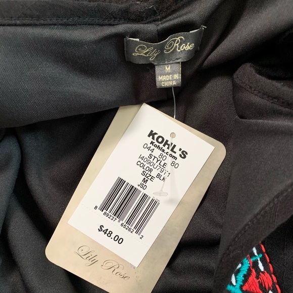 Lily Rose Black Spaghetti Strap Dress Size Medium - Picture 12 of 17